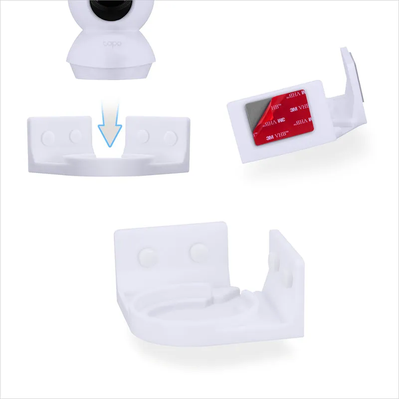 Corner Wall Mount para sa Tapo Pan/Tilt C200/C210 Pet & Baby Indoor Camera, Security Camera Holder Bracket, Bawasan ang Blind Spots at Clutter, Adhesive at Screw-In Mounting