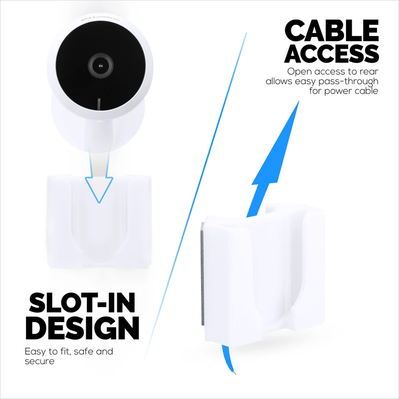 Supporto da parete ad angolo per telecamera per interni LaView LV-PWF1 1080P HD, staffa adesiva per supporto telecamera di sicurezza, riduzione di punti ciechi e disordine, adesivo e avvitabile