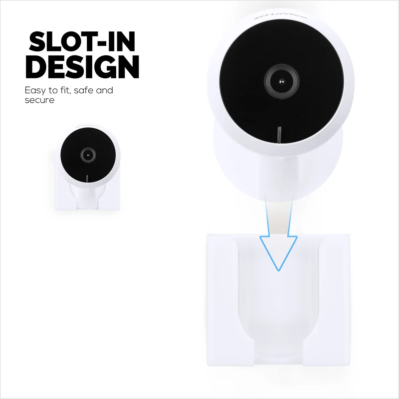 Wall Mount para sa LaView LV-PWF1 1080P HD Indoor Camera, Adhesive Security Cam Holder Bracket, Bawasan ang Blind Spots at Clutter, Adhesive at Screw-In Mounting
