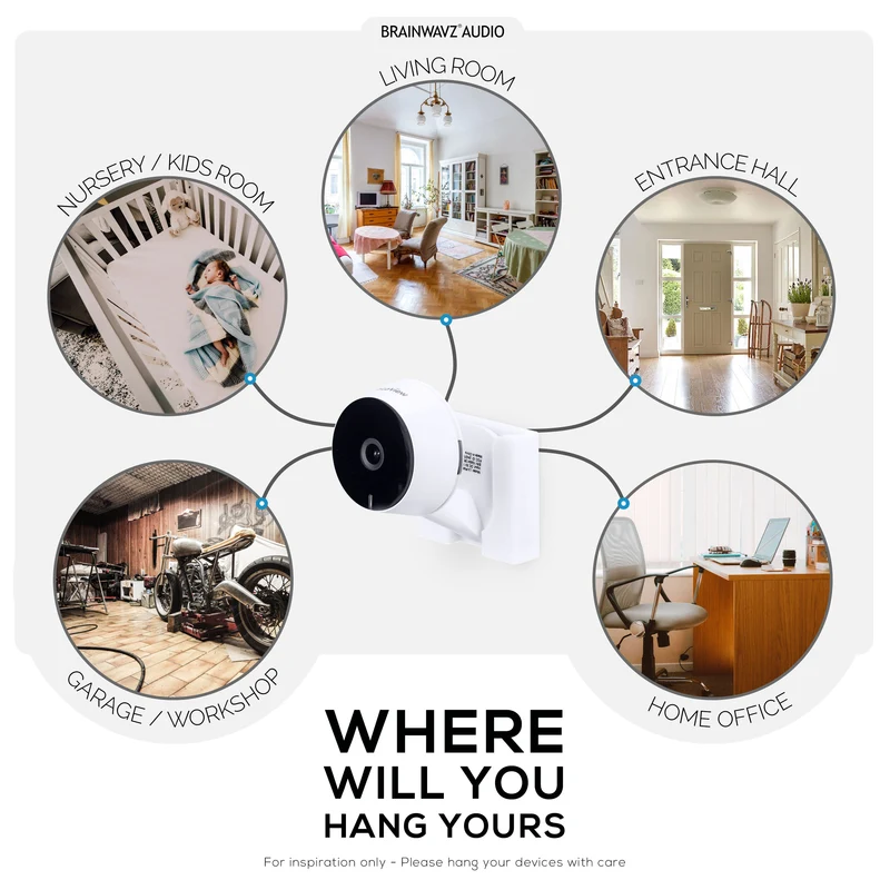 Wall Mount para sa LaView LV-PWF1 1080P HD Indoor Camera, Adhesive Security Cam Holder Bracket, Bawasan ang Blind Spots at Clutter, Adhesive at Screw-In Mounting