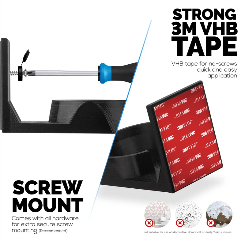 Wall Mount para sa NETVUE NI-342 Pet & Baby Indoor Camera, Adhesive Security Camera Holder Bracket, Bawasan ang Blind Spots at Clutter, Adhesive at Screw-In Mounting