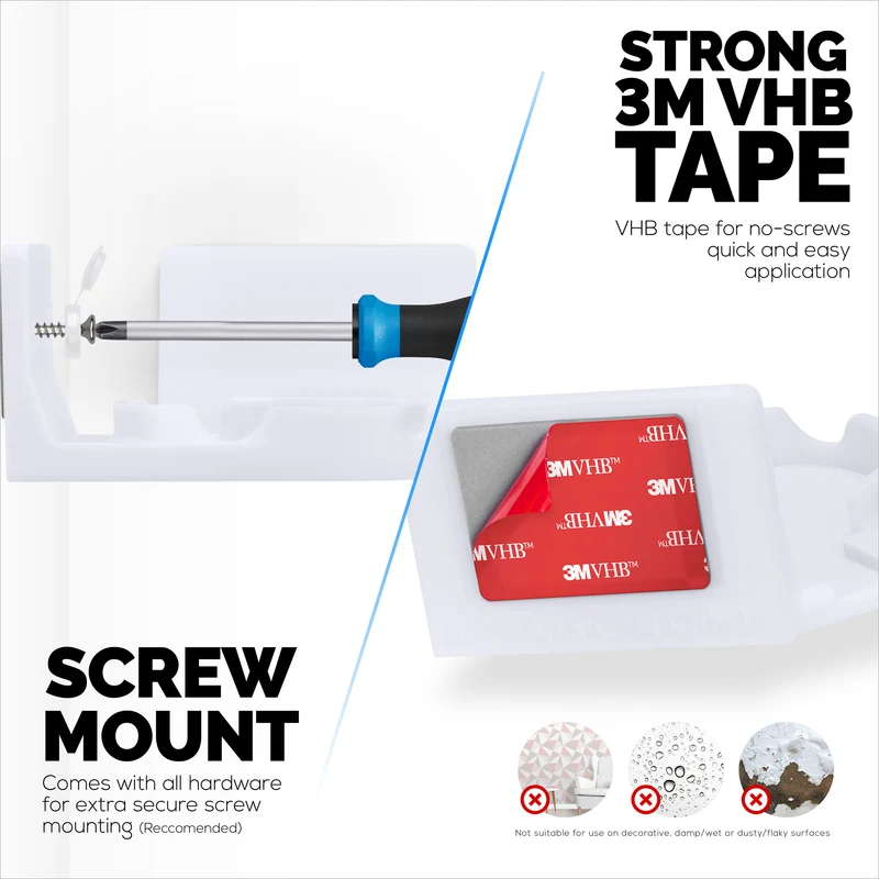 Corner Wall Mount para sa Blurams A31 2K Security Camera, Adhesive Security Camera Holder Bracket, Bawasan ang Blind Spots at Clutter, Adhesive at Screw-In Mounting