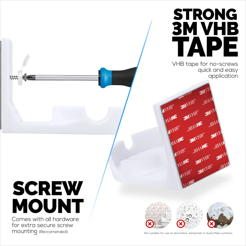 Screwless Wall Mount Para sa Eufy T8400X (IndoorCam E220 / S220) Camera, Malakas na VHB Adhesive, Madaling I-install ang Holder, Walang Gugulo, Bawasan ang Blind Spots at Mas Mahusay na Pagtingin, Bracket Holder Shelf