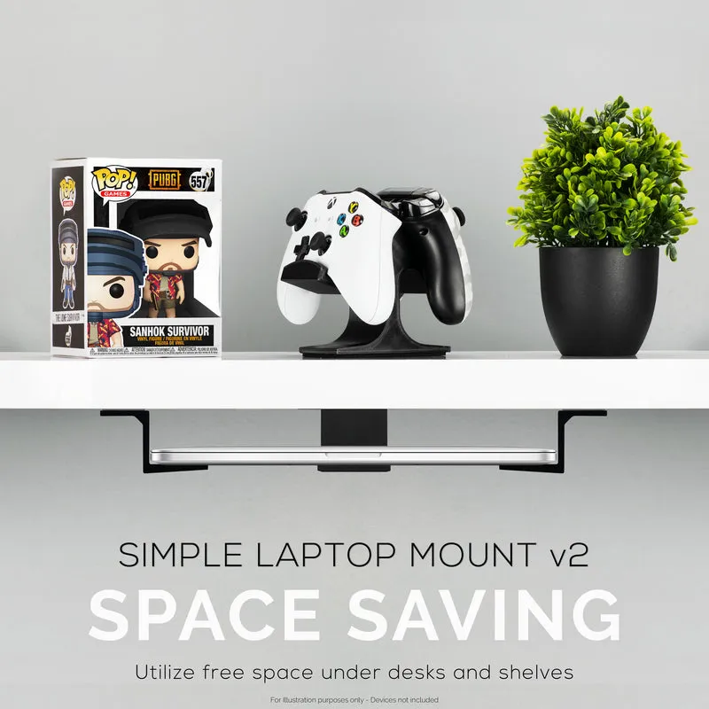 Adhesive Under Desk Laptop Holder Mount, Hanggang 1.9" / 48mm ang Kapal, Para sa Mga Laptop ng Macbook Routers Surface iPads Tablets at Higit Pa