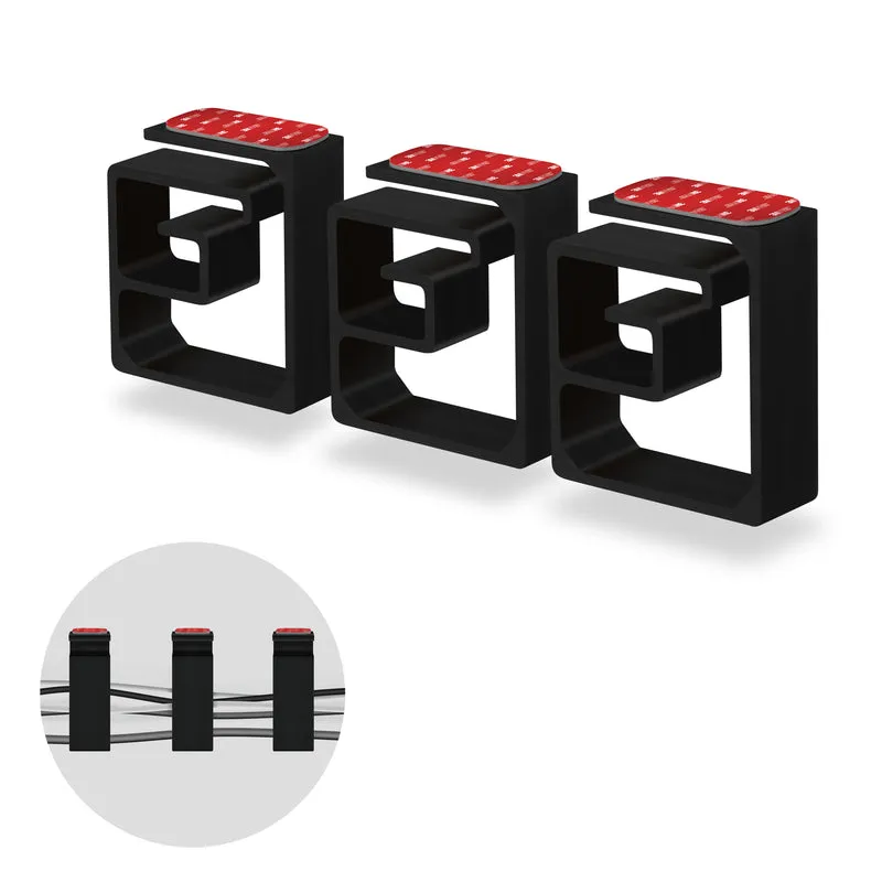 3pc VHB Cable Organizer Holder, Para sa Mabibigat na Cable, Mga PC Cord at Wire na may Malakas na Pandikit, Under Desk Mount Management System - XL