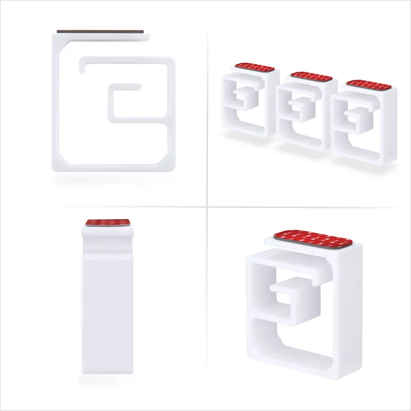 3pc VHB Cable Organizer Holder, Para sa Mabibigat na Cable, Mga PC Cord at Wire na may Malakas na Pandikit, Under Desk Mount Management System - XL