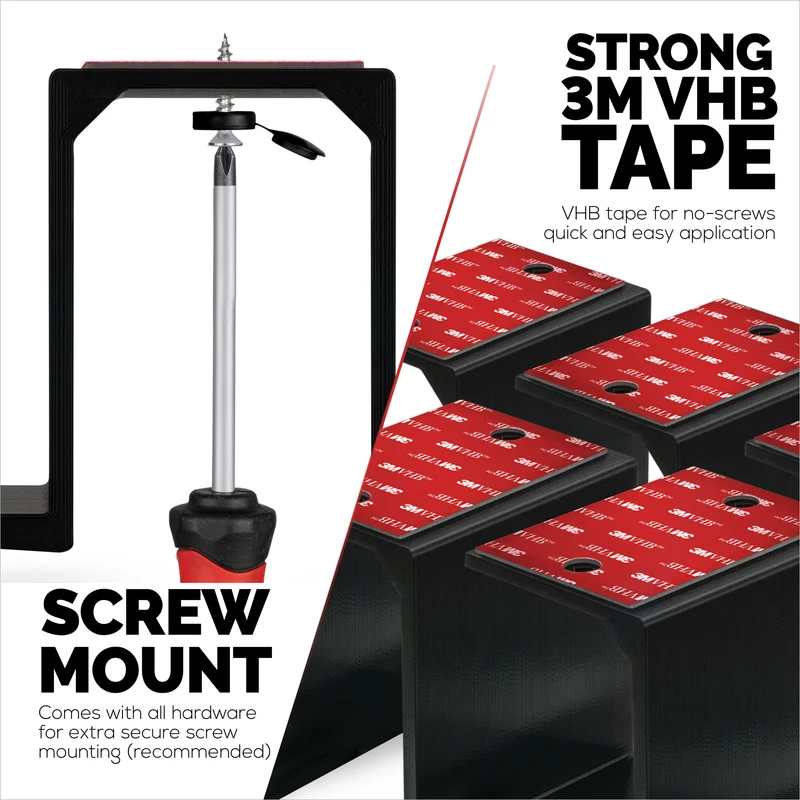 Twin Under Desk Laptop & Device Holder Mount, Adhesive at Screw In, Mga Device na hanggang 3" Tulad ng Maliit na Computer Mga Laptop Macbook Surface Keyboard Router Modem Cable Box Network Switch at Higit pa