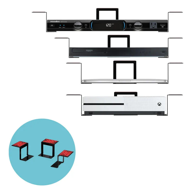3” Metal Under Desk Laptop, Cable Box at Router Holder Mount, Adhesive at Screw In, Hawak ng hanggang 3" na Device Tulad ng Maliit na Computer, Macbook, Surface, Keyboard, Network Switch, Modem at Higit Pa