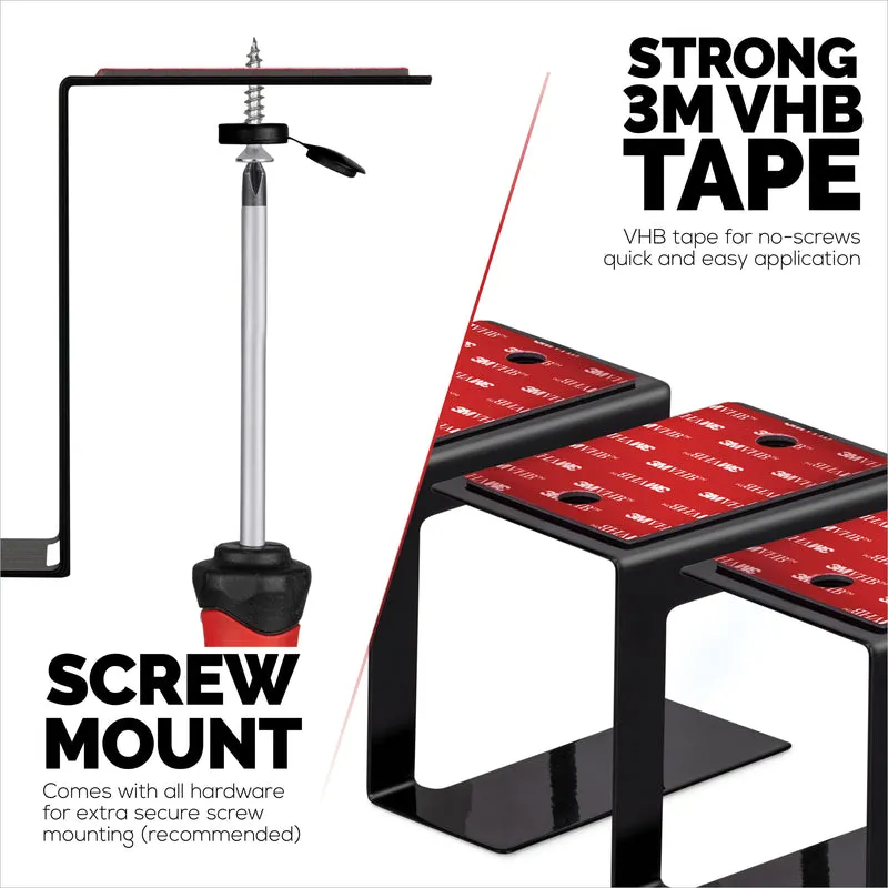 3” Metal Under Desk Laptop, Cable Box at Router Holder Mount, Adhesive at Screw In, Hawak ng hanggang 3" na Device Tulad ng Maliit na Computer, Macbook, Surface, Keyboard, Network Switch, Modem at Higit Pa