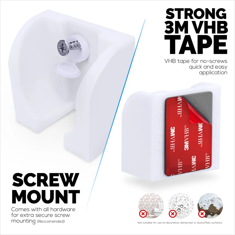 Wall Mount Para sa Google Nest WIRED 2nd Generation Security Camera - Adhesive at Screw-In, Easy Slot-In na disenyo