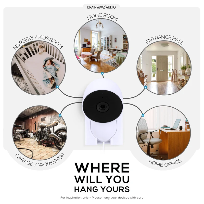 Wall Mount Para sa Google Nest WIRED 2nd Generation Security Camera - Adhesive at Screw-In, Easy Slot-In na disenyo