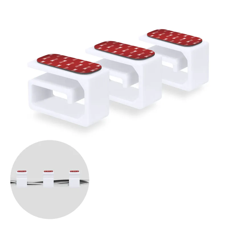 3pc VHB Adhesive Cable Organizer Holder, Para sa Mabibigat na Cable, Mga PC Cord at Wire na may Malakas na Pandikit, Under Desk Mount Management - Maliit