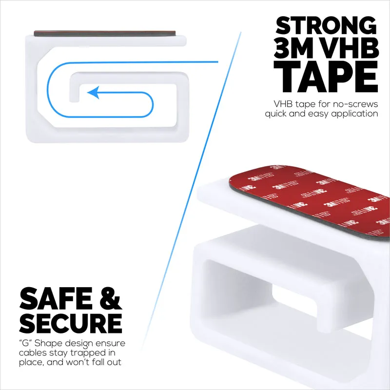 3pc VHB Adhesive Cable Organizer Holder, Para sa Mabibigat na Cable, Mga PC Cord at Wire na may Malakas na Pandikit, Under Desk Mount Management - Maliit