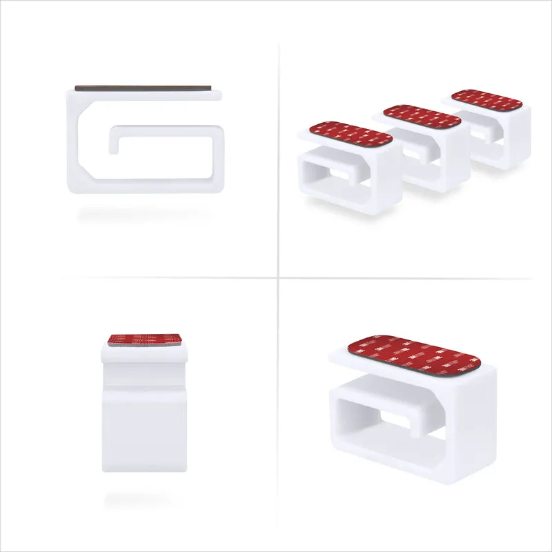 3pc VHB Adhesive Cable Organizer Holder, Para sa Mabibigat na Cable, Mga PC Cord at Wire na may Malakas na Pandikit, Under Desk Mount Management - Maliit