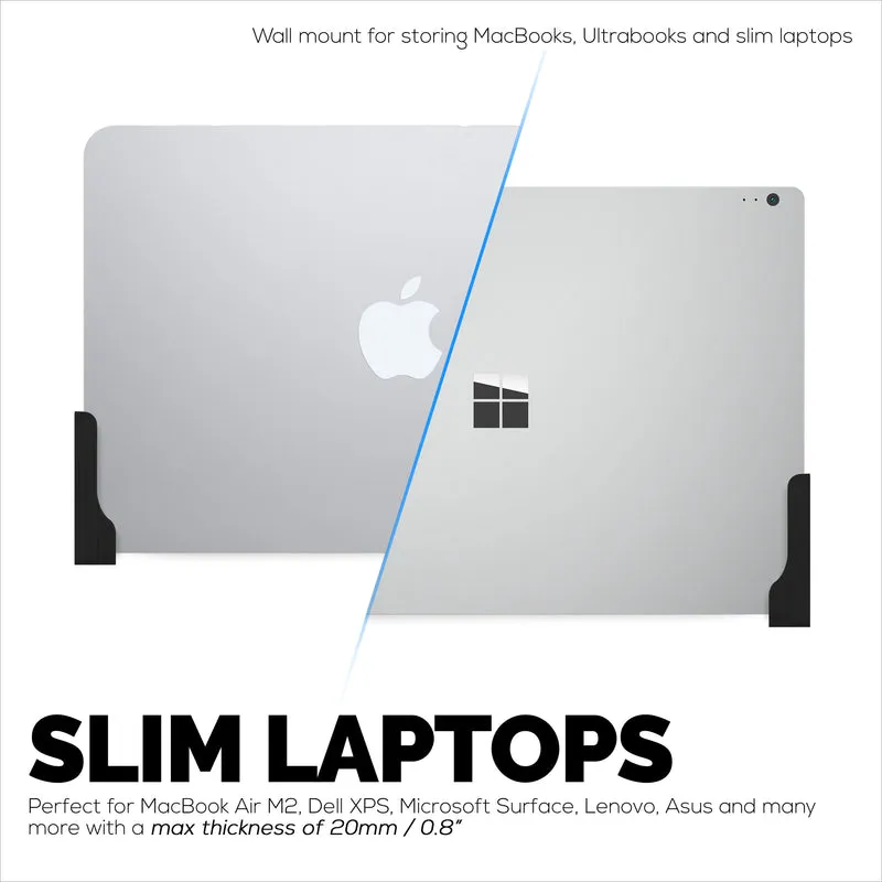 Adhesive Tablet at Slim Laptop Wall Mount Holder para sa iPad, Android, Macbook, Surface, iPad Air, Mini & Pro, Galaxy Tab Note eBooks, Kindle at Higit Pa