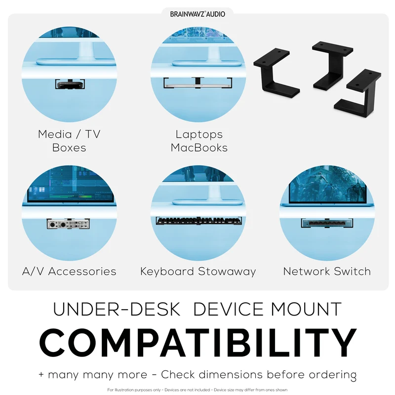 Under Desk Laptop Mount Holder, Screw In, Mga Device na hanggang 1.7" Makapal Para sa Mga Laptop Mga Router ng Macbook Surface iPad Mga Tablet at Higit Pa