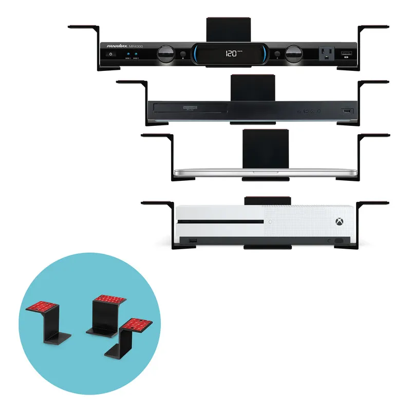 3" Pang-ilalim ng Mesa na Pang-mount ng Laptop at Device Holder, Pandikit at Pang-screw In, Mga Device na Hanggang 3" Tulad ng Maliliit na Computer, Mga Laptop, Macbook, Surface Keyboard, Mga Router, Mga Modem, Cable Box, Network Switch at Iba Pa