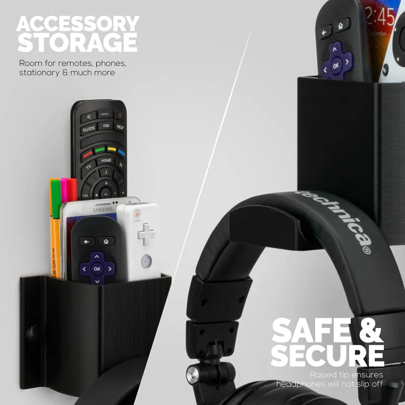 Elephant HP Headphone at TV Remote Control Wall Mount Holder / Telepono, Accessories Storage Organiser, Universal Headset Hanger