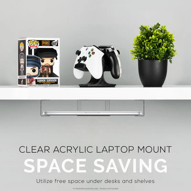 Under Desk Laptop Holder I-clear ang Mount VHB at Screw In Device tulad ng Mga Laptop Macbook Surface Keyboard Router Modem Cable Box Network Switch at Higit Pa