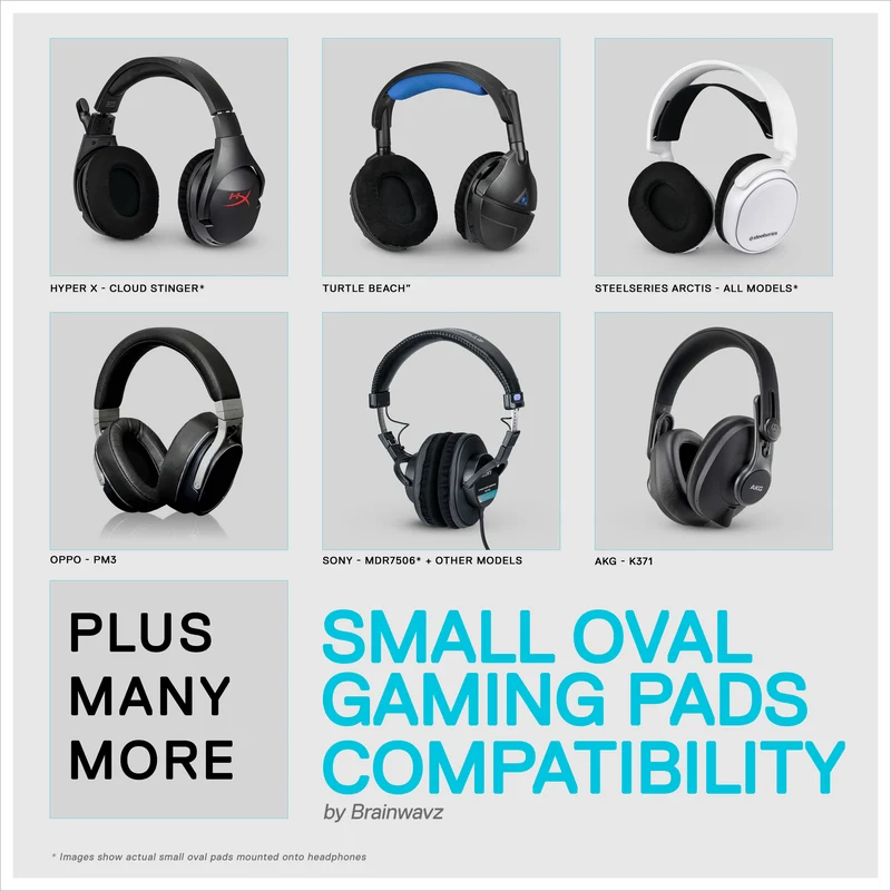Pinahusay na Gaming Headphone Earpads - Maliit na Oval - Micro Suede na may Cooling Gel at Memory Foam para sa Steelseries, Hyperx, Sony MDR-7506, AKG, Turtlebeach, Sennheiser at Higit Pa (Micro Suede)