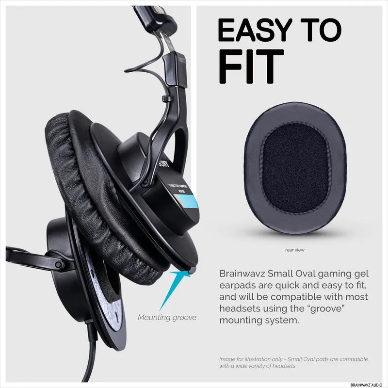 Pinahusay na Gaming Headphone Earpads - Maliit na Oval - PU Leather na may Cooling Gel at Memory Foam para sa Steelseries, Hyperx, Sony MDR-7506, AKG, Turtlebeach, Sennheiser at Iba pa