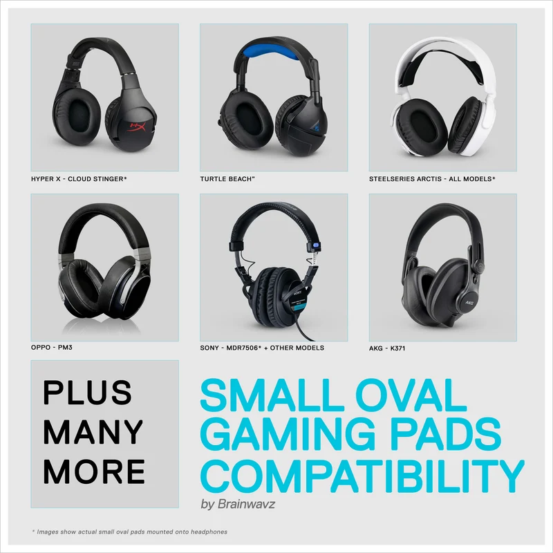 Pinahusay na Gaming Headphone Earpads - Maliit na Oval - PU Leather na may Cooling Gel at Memory Foam para sa Steelseries, Hyperx, Sony MDR-7506, AKG, Turtlebeach, Sennheiser at Iba pa