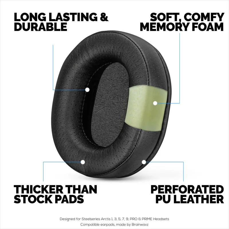 Steelseries Arctis Replacement Perforated Earpads, Mga Na-upgrade na Materyal at Memory Foam, Idinisenyo Para sa Arctis 1, 3, 5, 7, 9, Pro at Prime (Perf)