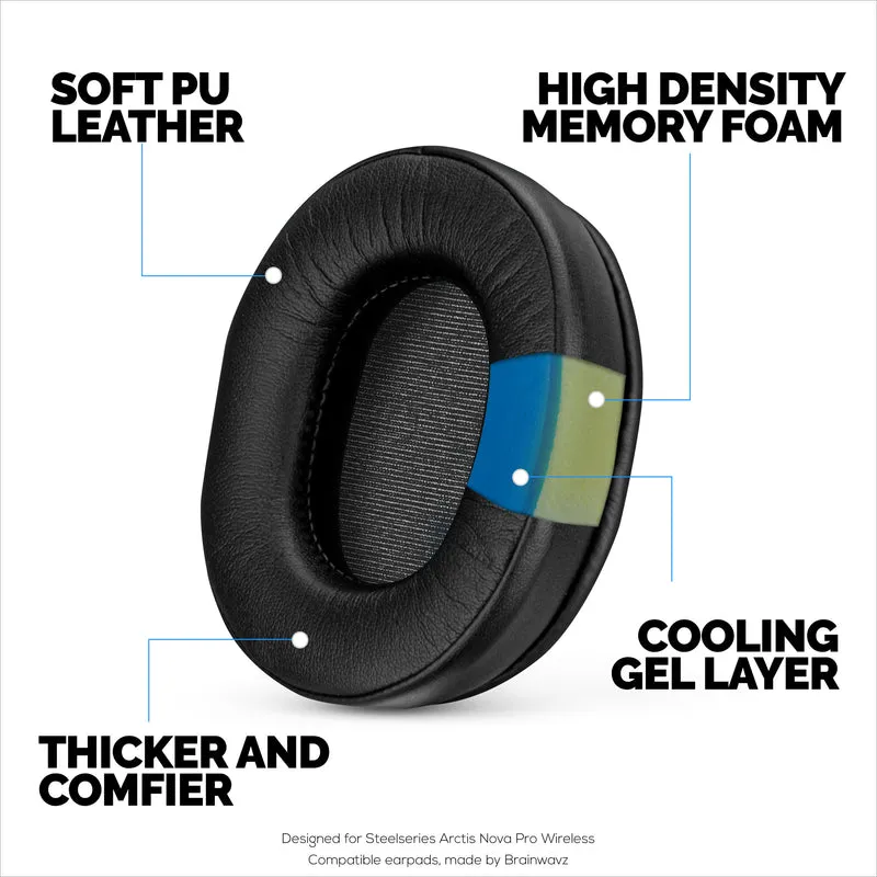 Steelseries Arctis Enhanced Gaming Earpads na may Cooling Gel at Memory Foam - Idinisenyo para sa Karamihan sa mga Arctis Headset