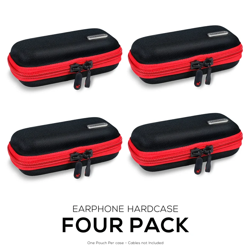 Malapad na Earphone Case Four Pack + Random na Set ng Earbuds - Bundle Deal