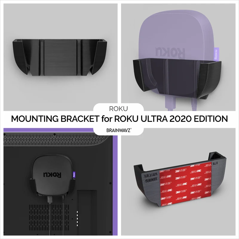 Roku Ultra 2020 Wall & TV Mount - Adhesive Holder, Walang Screw o Gulong
