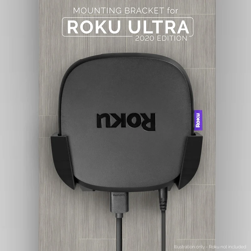 Roku Ultra 2020 Wall & TV Mount - Adhesive Holder, Walang Screw o Gulong