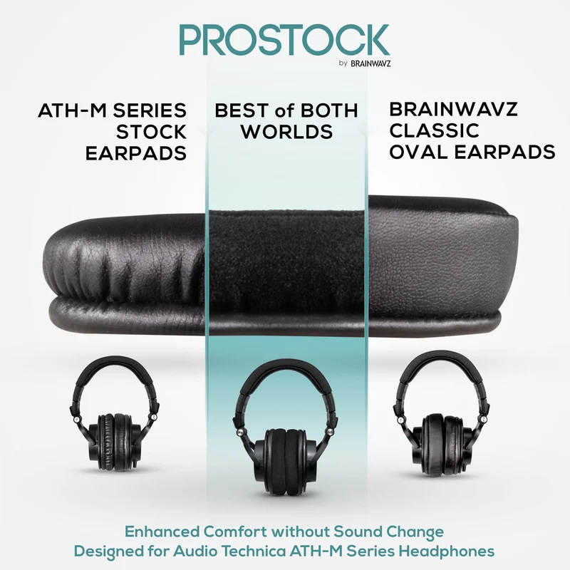 ProStock ATH M50X & M Series Replacement Earpads - Custom Designed Shape na may Memory Foam - Micro Suede