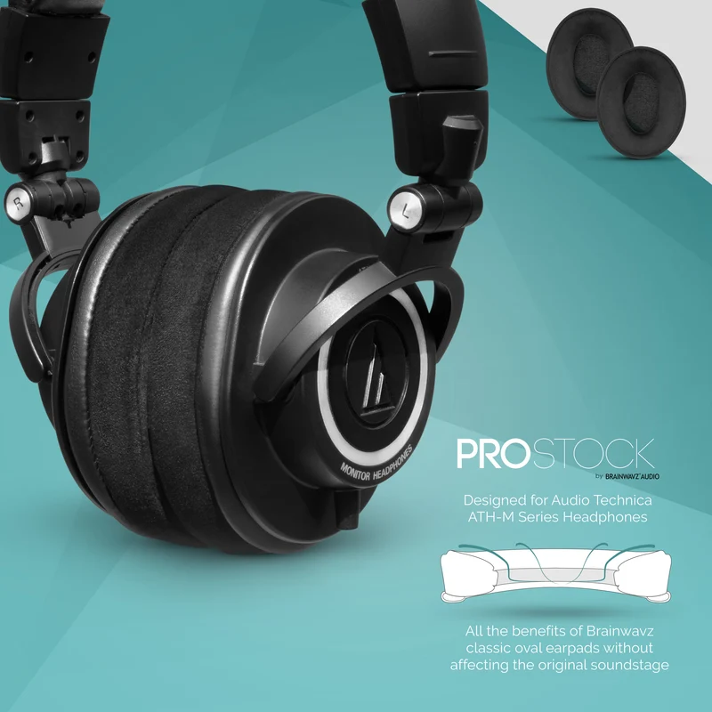 ProStock ATH M50X & M Series Replacement Earpads - Custom Designed Shape na may Memory Foam - Micro Suede