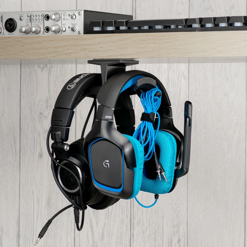 Ultra-T - Dalawahan sa Ilalim ng Mesa Headphone Hanger Holder