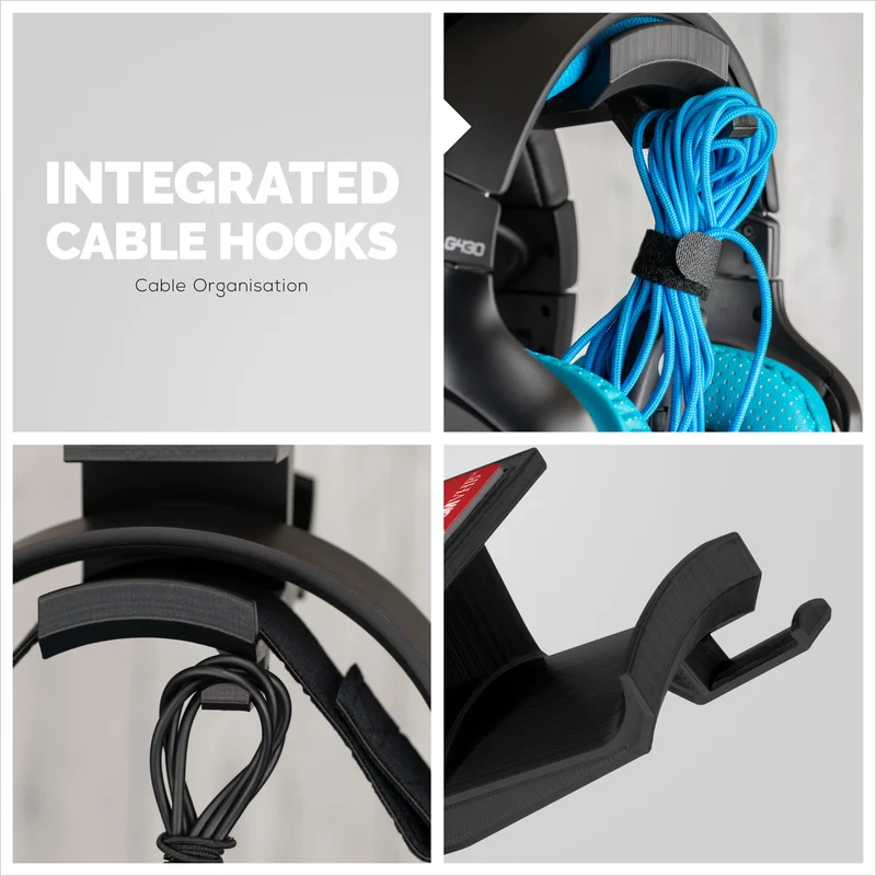 Ultra-T - Dalawahan sa Ilalim ng Mesa Headphone Hanger Holder