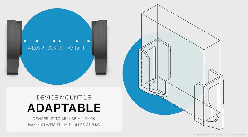 Supporto a parete senza viti per router, decoder per cavi e altro - Dispositivi fino a 1.5 mm di spessore