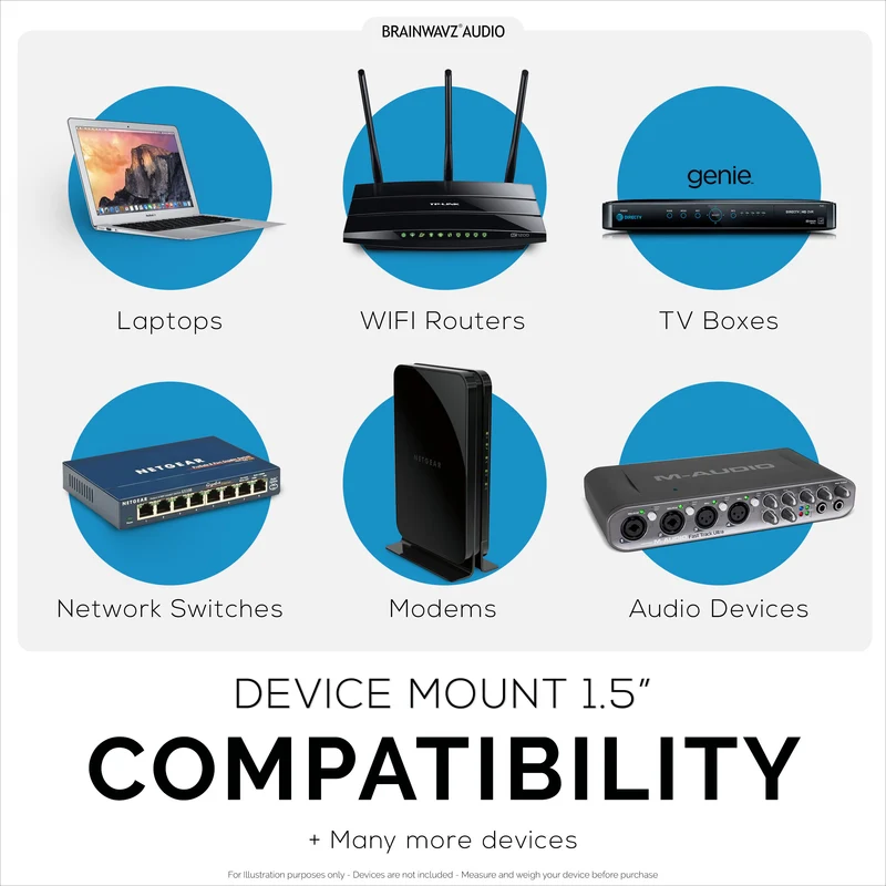 Screwless Wall mount para sa mga Router, Cable Box at higit pa - Mga device na hanggang 1.5"/38mm ang kapal