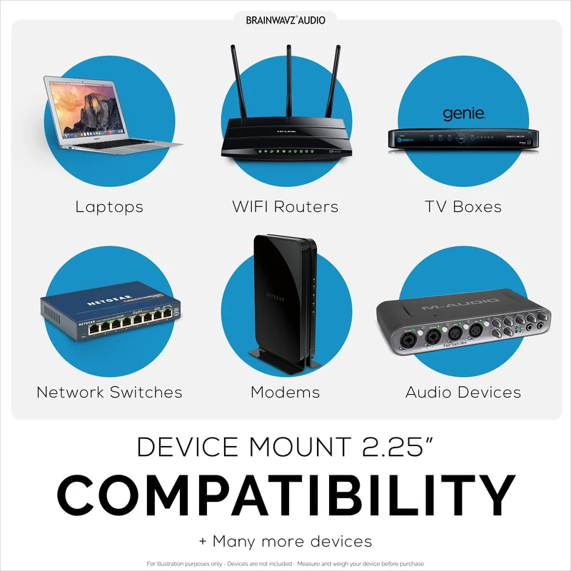 Screwless Wall mount para sa mga Router, Cable Box, Smart Device at higit pa - Mga device na hanggang 2.25"/ 57mm ang kapal