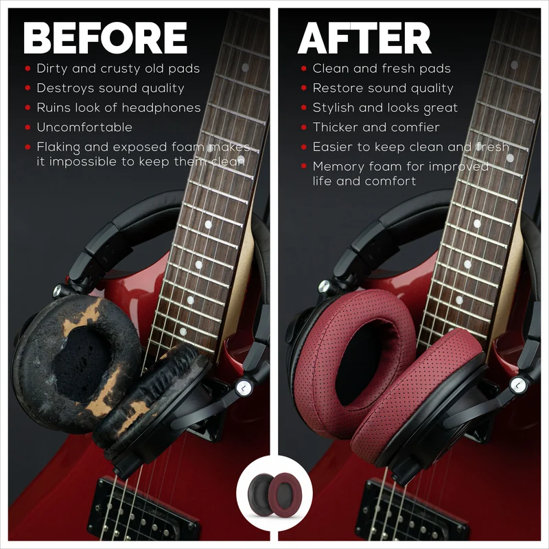 Mga Headphone Memory Foam Earpads - Oval - Perforated