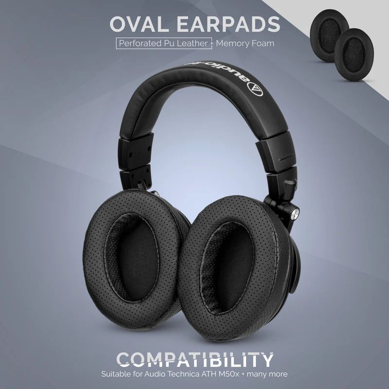 Mga Headphone Memory Foam Earpads - Oval - Perforated