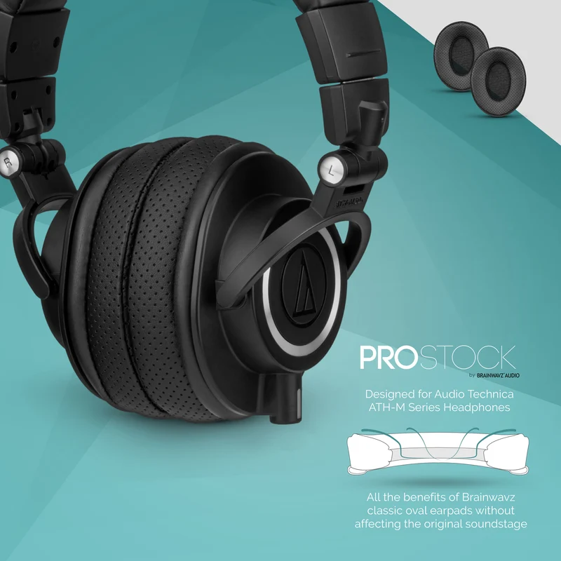 ProStock ATH M50X & M Series Replacement Earpads - Custom Designed Shape na may Memory Foam - Perforated