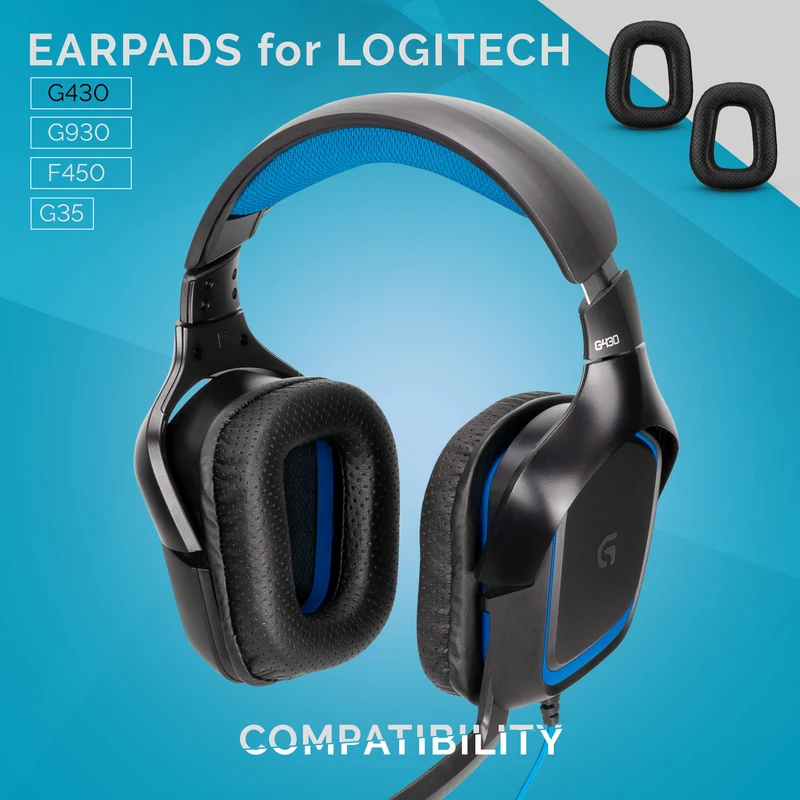 Logitech G430 G35 G930 F450 Kapalit na Earpads - Mga Premium na Na-upgrade na Materyal