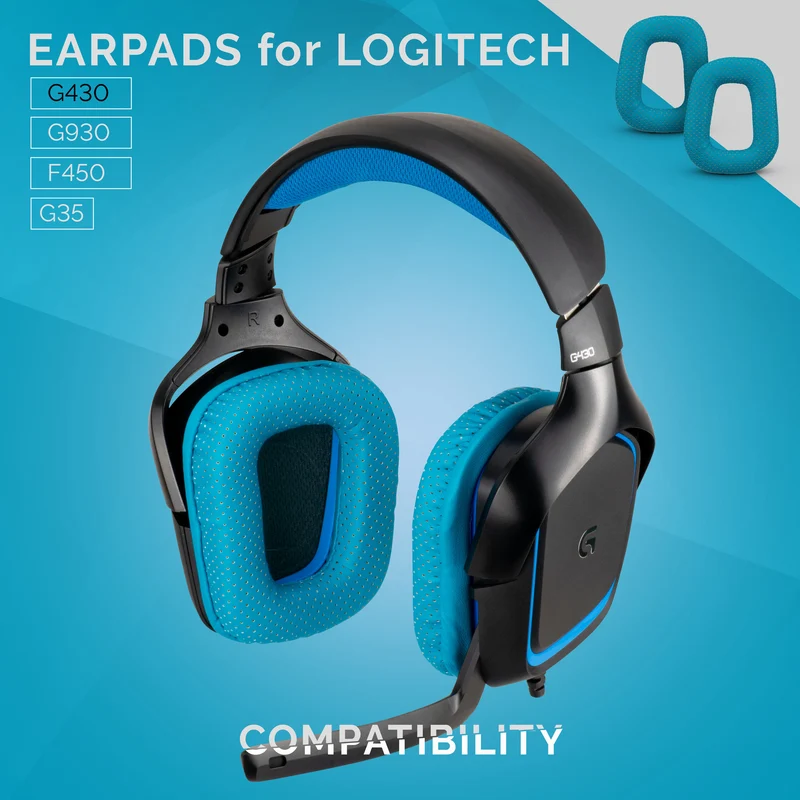 Logitech G430 G35 G930 F450 Kapalit na Earpads - Mga Premium na Na-upgrade na Materyal