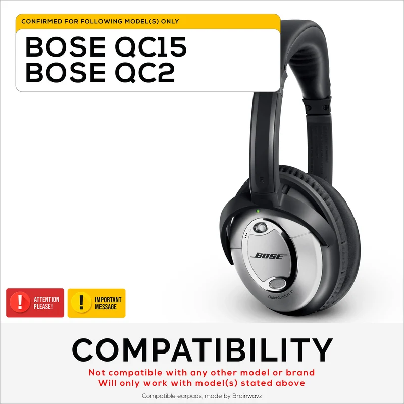 BOSE QC15 Replacement Earpads - Ginawa gamit ang Mga Premium na Materyales, Mas Mahusay Kaysa sa Stock