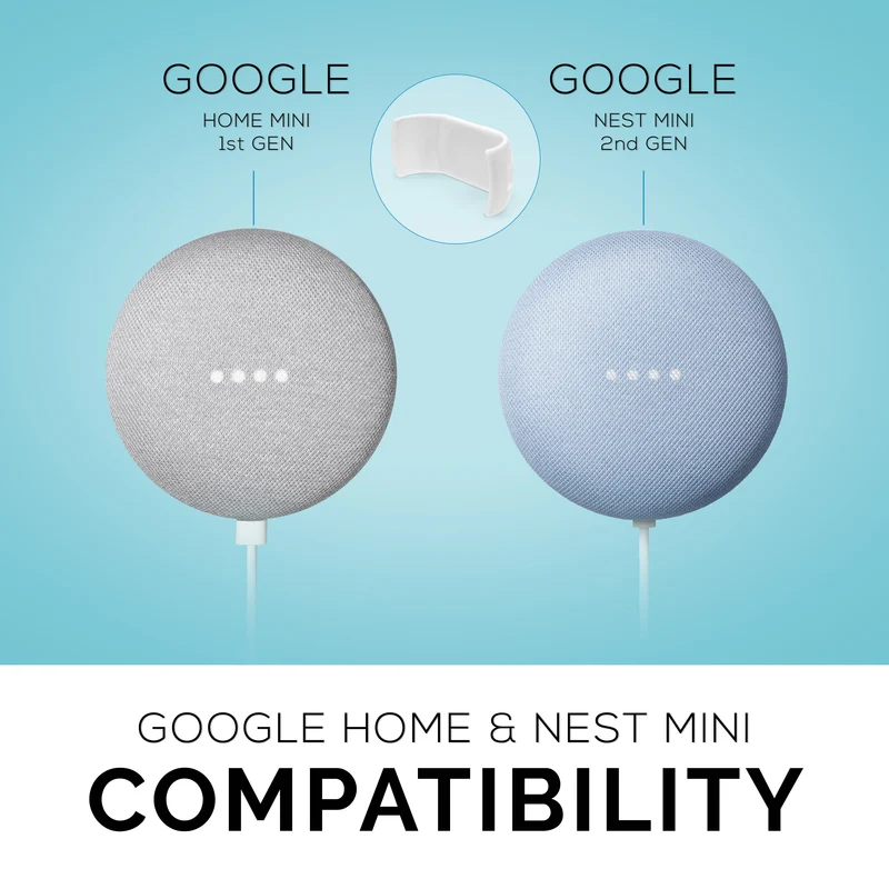 Staffa di montaggio adesiva a parete e soffitto per Google Nest Home Mini