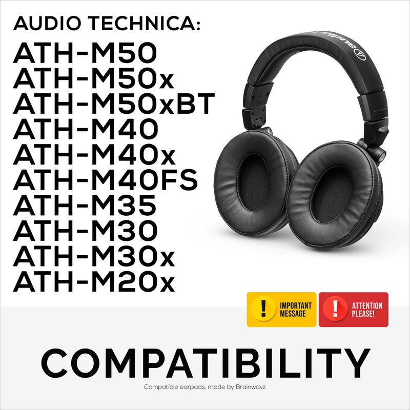 ProStock ATH M50X & M Series Replacement Earpads - Custom Designed Shape na may Memory Foam - Sheepskin Leather