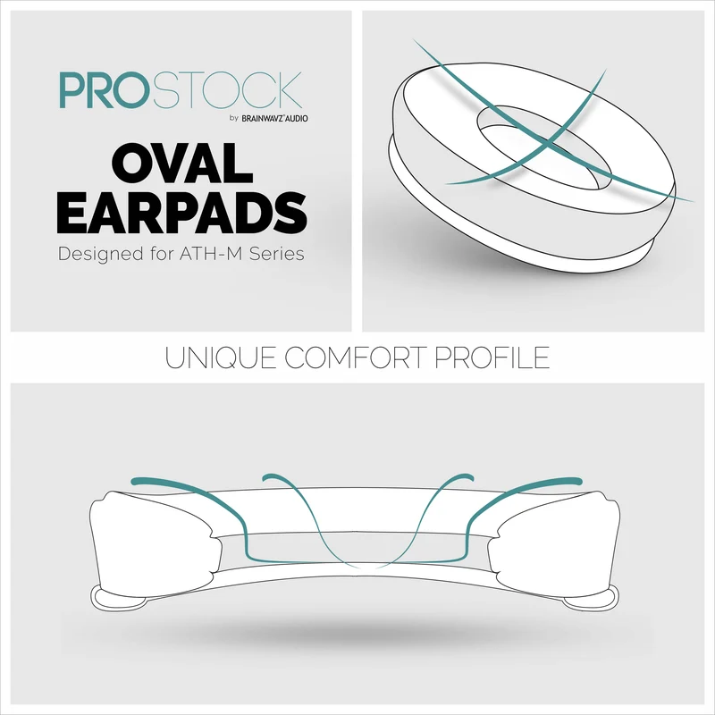 ProStock ATH M50X & M Series Replacement Earpads - Custom Designed Shape na may Memory Foam - Sheepskin Leather