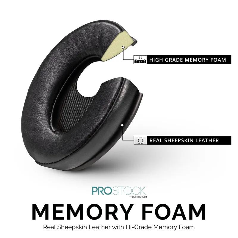 ProStock ATH M50X & M Series Replacement Earpads - Custom Designed Shape na may Memory Foam - Sheepskin Leather