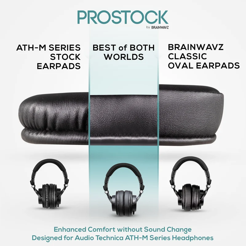 ProStock ATH M50X & M Series Replacement Earpads - Custom Designed Shape na may Memory Foam - Hybrid