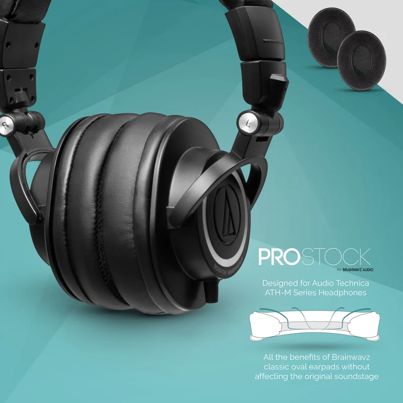 ProStock ATH M50X & M Series Replacement Earpads - Custom Designed Shape na may Memory Foam - Hybrid